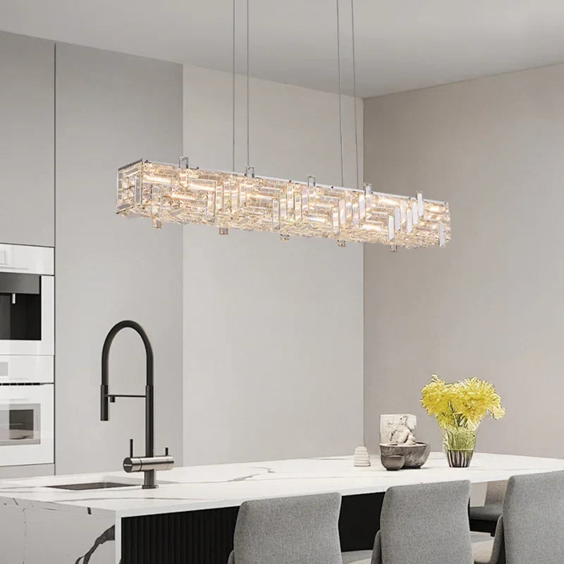 Afralia™ Crystal Chandelier Silver Modern Ceiling Light for Living Room Luxe Lamp
