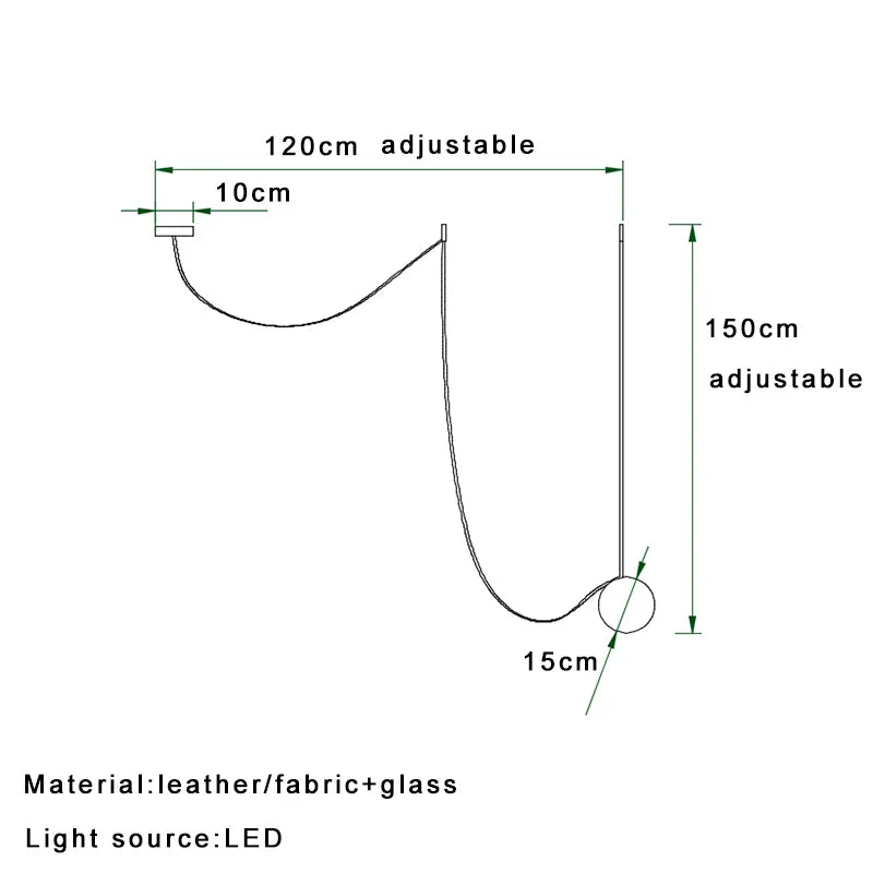 Afralia™ Modern Glass Fabric Ceiling Chandelier - DIY Installation Strip Light Fixture