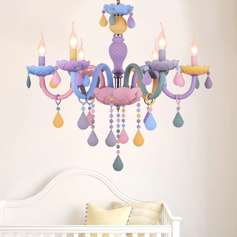 Afralia™ Colorful Crystal Cartoon LED Chandelier for Kids' Room