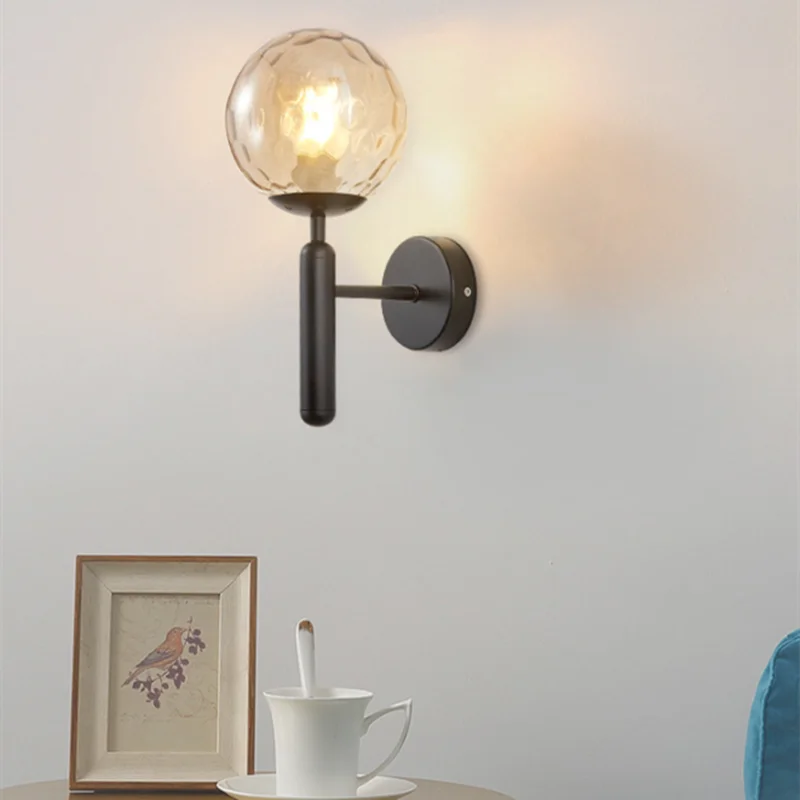 Afralia™ Brass Chandelier with Black Art Glass Ball - Minimalist Living Room Dining Decor