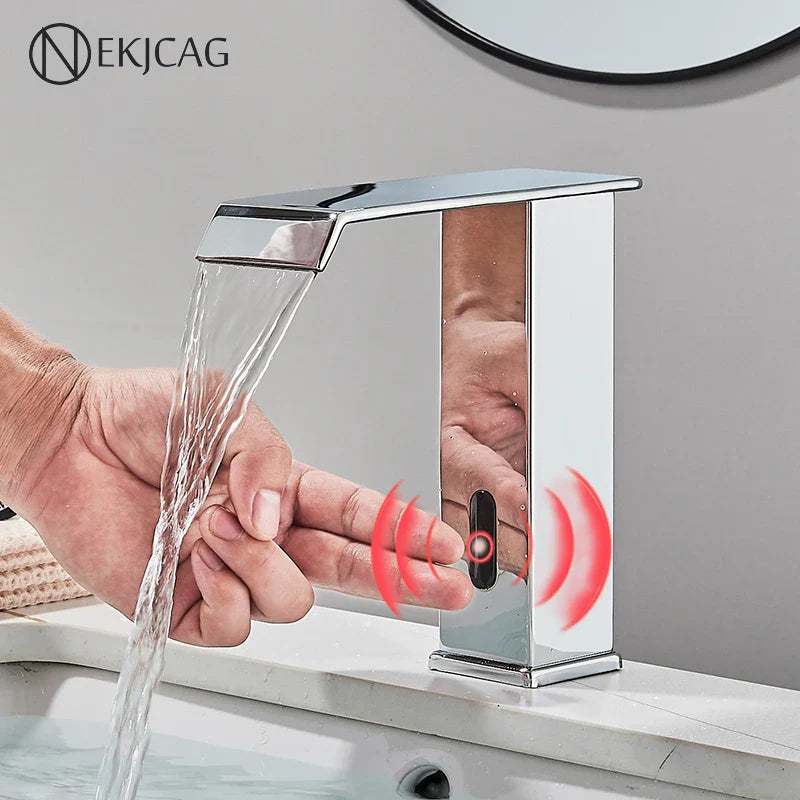 Afralia™ Sensor Waterfall Basin Faucet - Automatic Cold Hot Mixer Tap