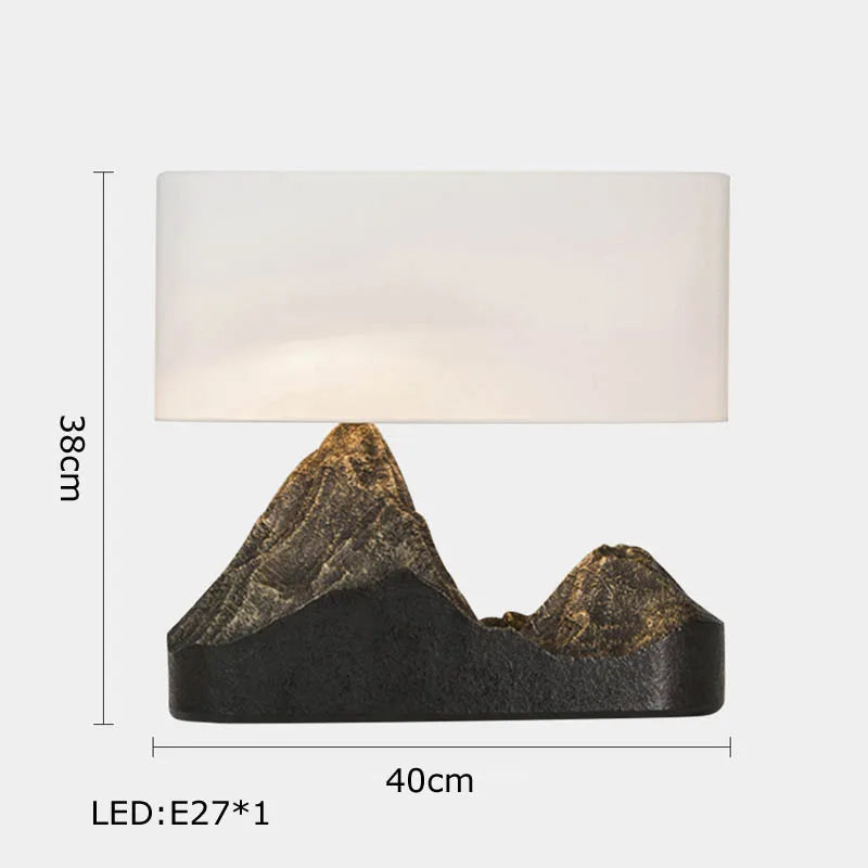 Afralia™ Oriental Marble LED Desk Lamp Classy Home Decor Luxury Textile Table Light.