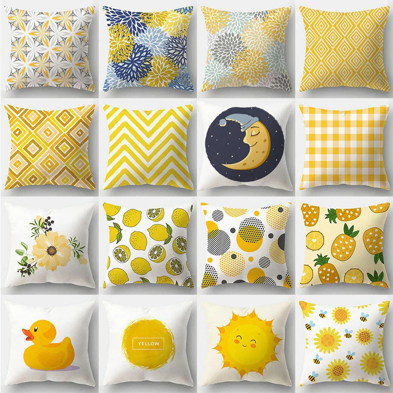 Afralia™ Yellow Duck Animal Cushion Cover - Geometric Sofa Decor