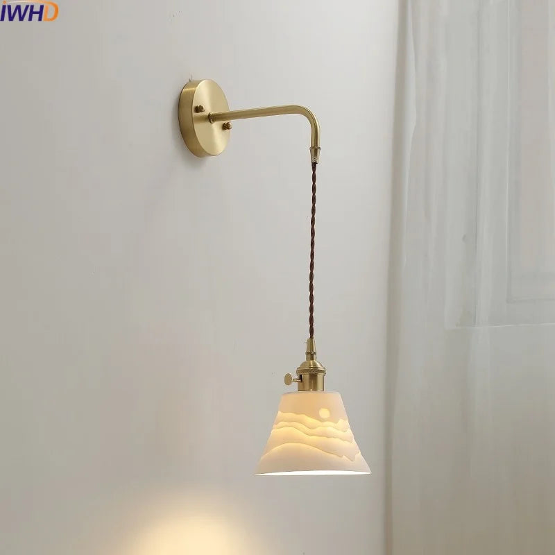 Afralia™ Ceramic Copper LED Wall Lights - Modern Bedroom Living Room Lamparas De Pared