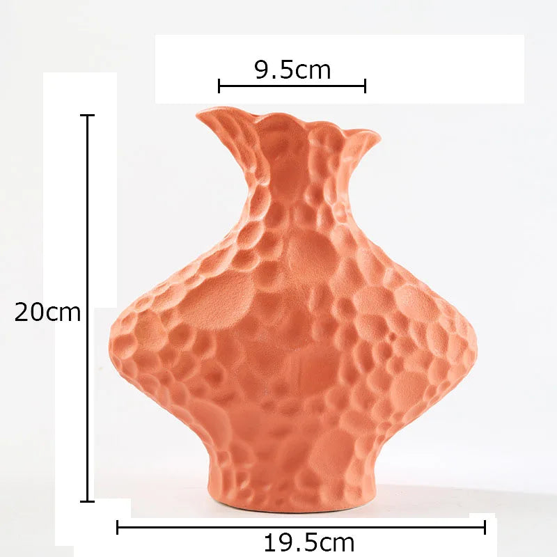 Afralia™ Frosted Ceramic Vase Artificial Floral Decor Desk Decoration Modern Flower Arrangement