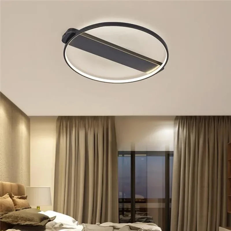 Afralia™ Luxe Copper Ceiling Light: Circular Minimalist Bedroom Lamp for Elegant Style