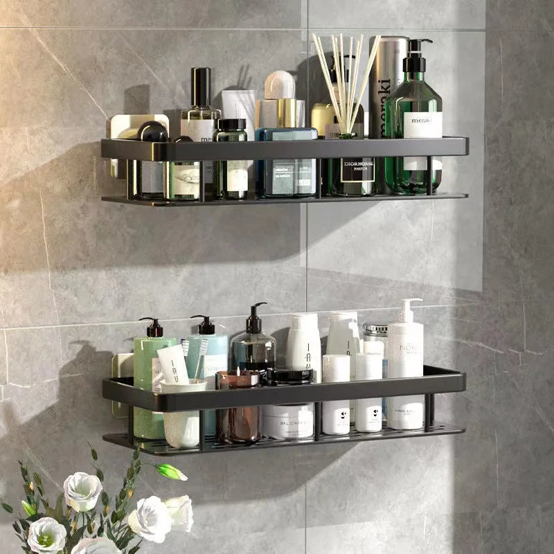 Afralia™ Aluminum Corner Shelf Organizer for Bathroom and Kitchen Storage