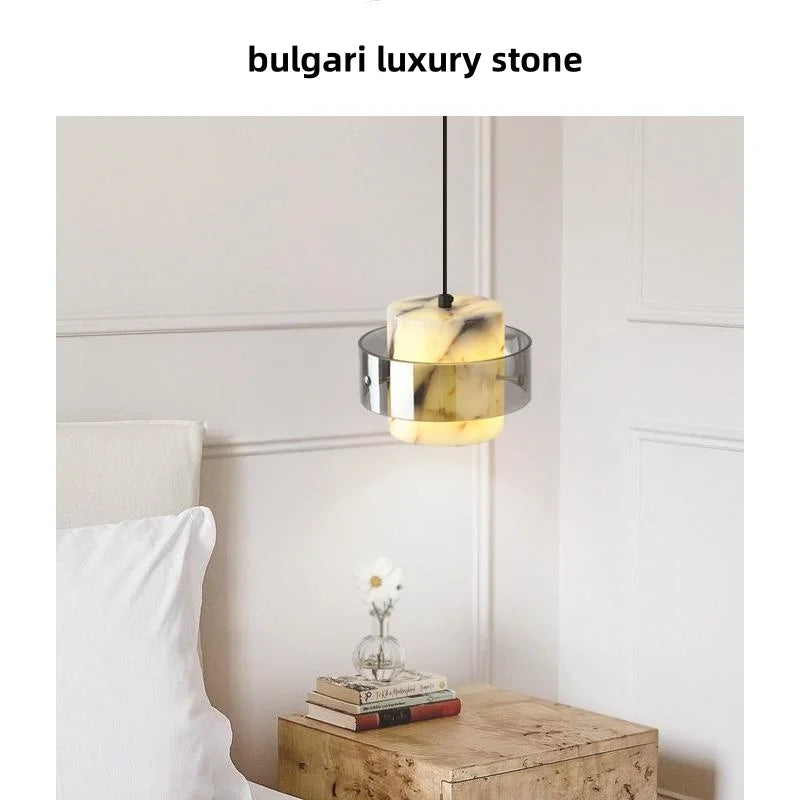 Afralia™ Smoke Gray Glass LED Pendant Light for Bedroom Kitchen Restaurant Loft Vintage Style