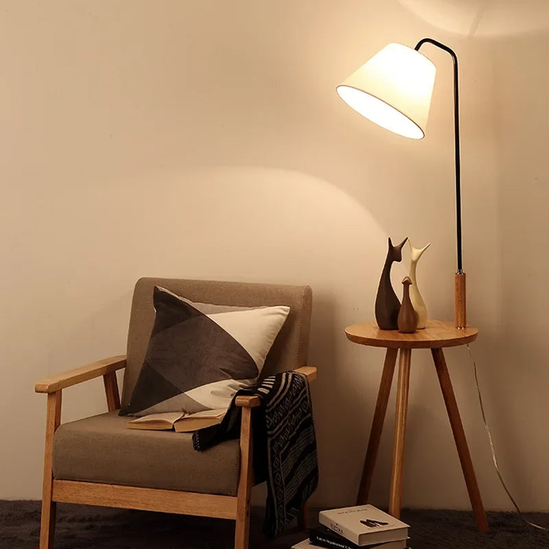Afralia™ Nordic Wood LED Floor Lamp for Modern Living Room and Study