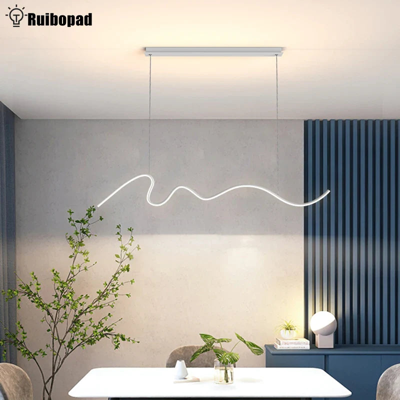 Afralia™ Modern Line Chandelier Pendant Light for Dining Kitchen Bar Décor