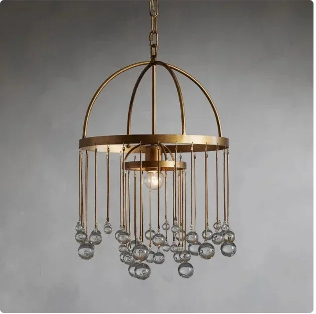 Afralia™ Retro Chic Glass Ball Chandelier - Italian Designer Vintage Rectangular Lighting