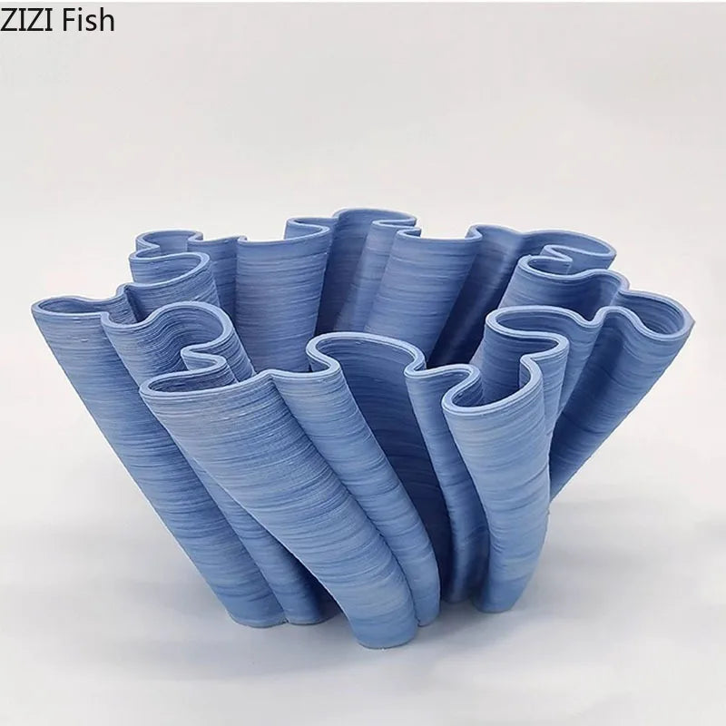 Afralia™ Bud Shape Ceramic Vase Floral Arrangement Desk Decor Modern Artificial Flowers