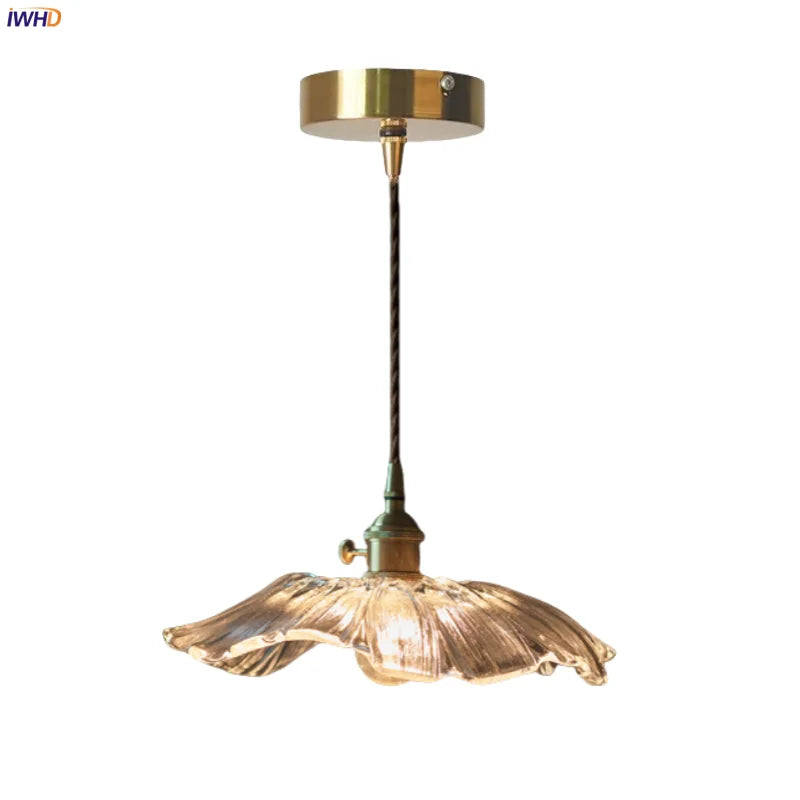 Afralia™ Nordic Brass Glass LED Pendant Lamp for Home Decor