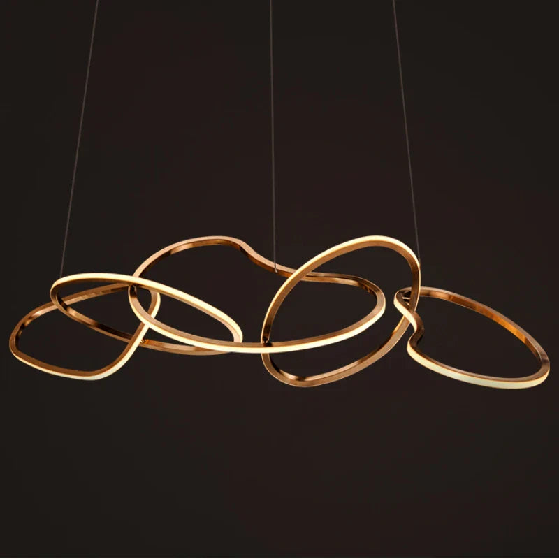 Afralia™ Nordic LED Circle Chandelier in Gold/Rose Gold for Dining Room & Kitchen