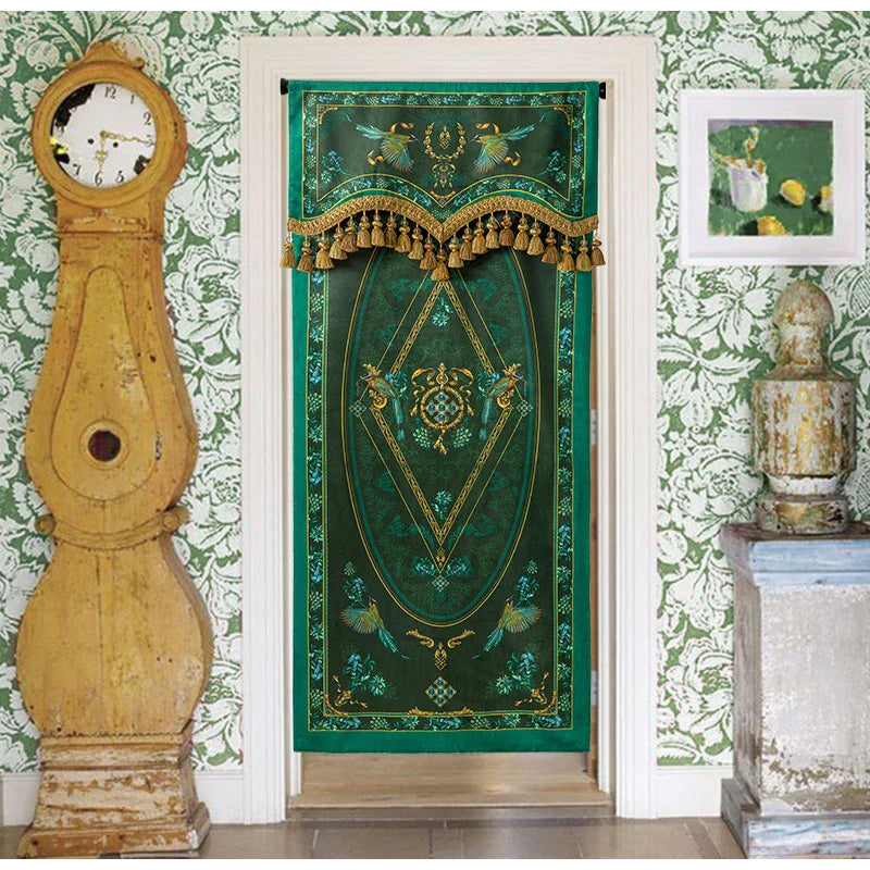 Afralia™ Botanic Garden Velvet Blackout Curtains - Retro Emerald Green - Luxury Quality