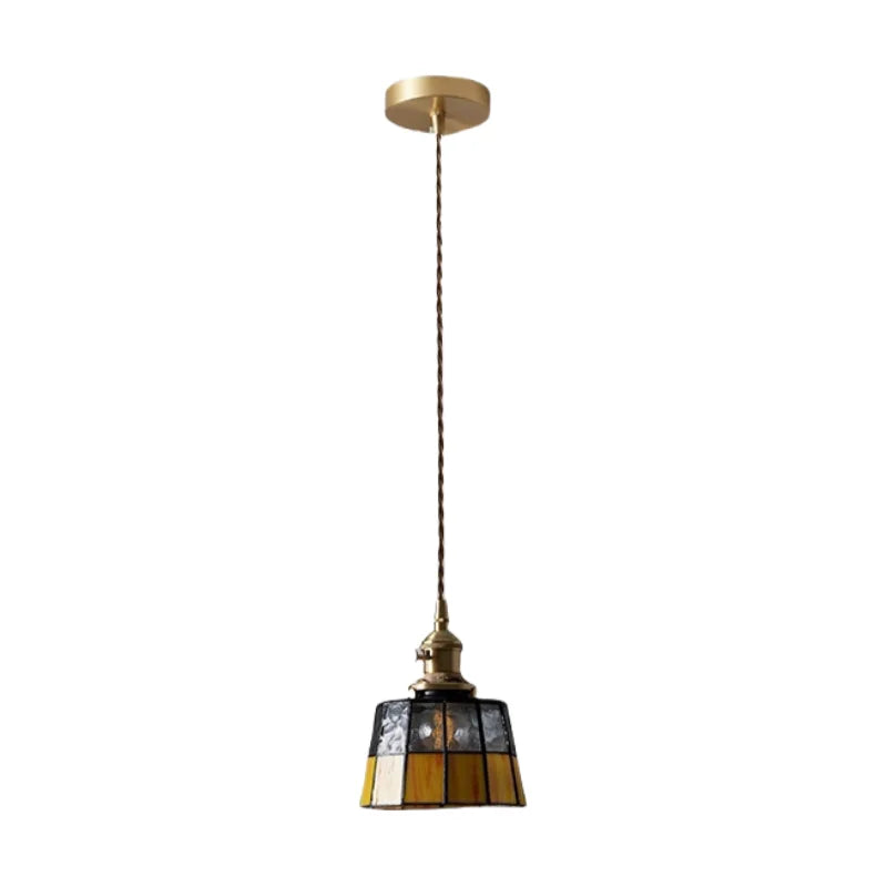 Afralia™ Japanese Vintage LED Copper Pendant Lamp for Kitchen Bar Cafe Living Room