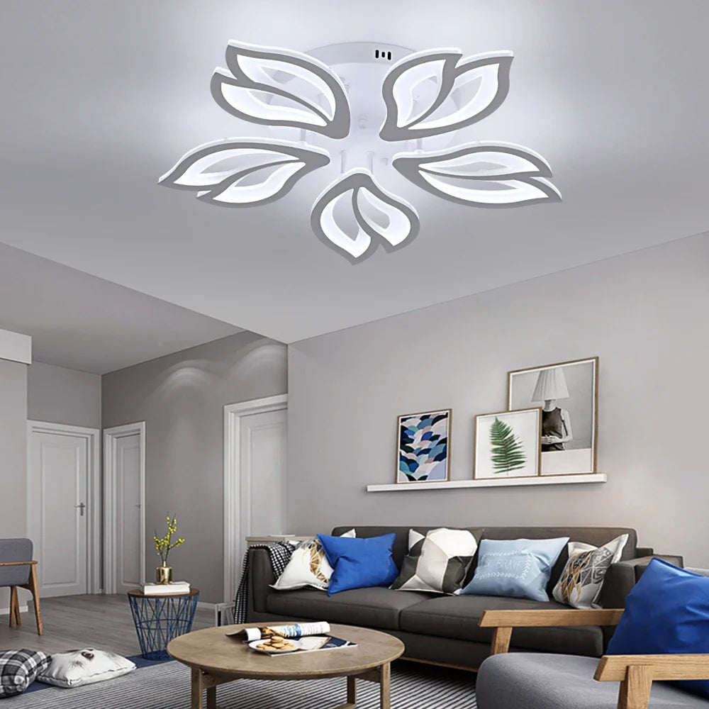 Afralia™ Flower Acrylic Chandelier: Modern Minimalist Living Dining Room Ceiling Light