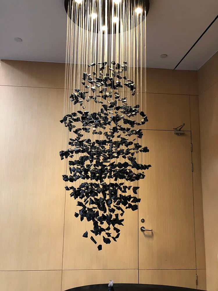 Afralia™ Crystal Chandelier: Modern LED Lighting Fixture for Staircase, Hallway, Lobby