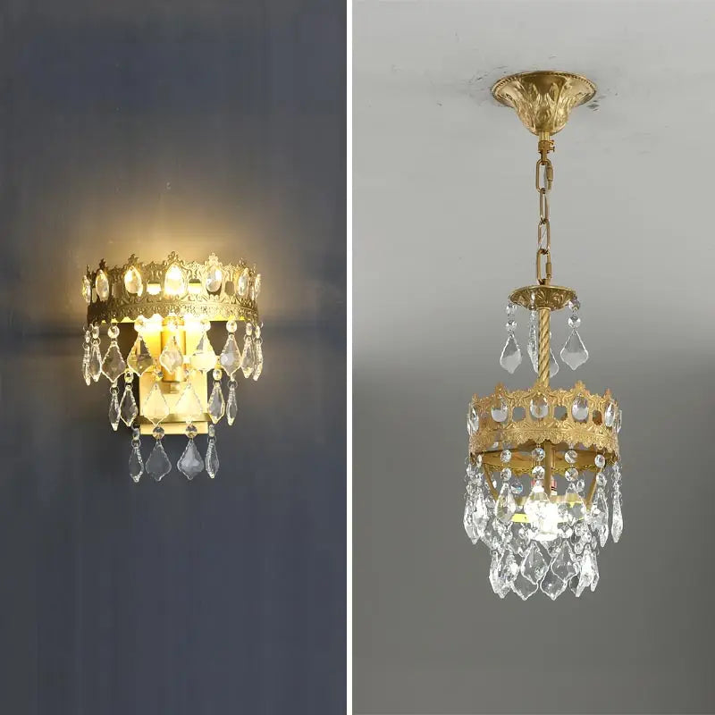 Afralia™ Copper Crystal Chandelier: Modern Nordic LED Lighting for Home Decor