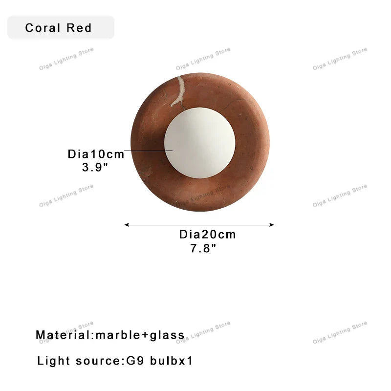 Afralia™ Marble & Jade Wall Lamp: Luxury Purple Green White Stone Mount Light