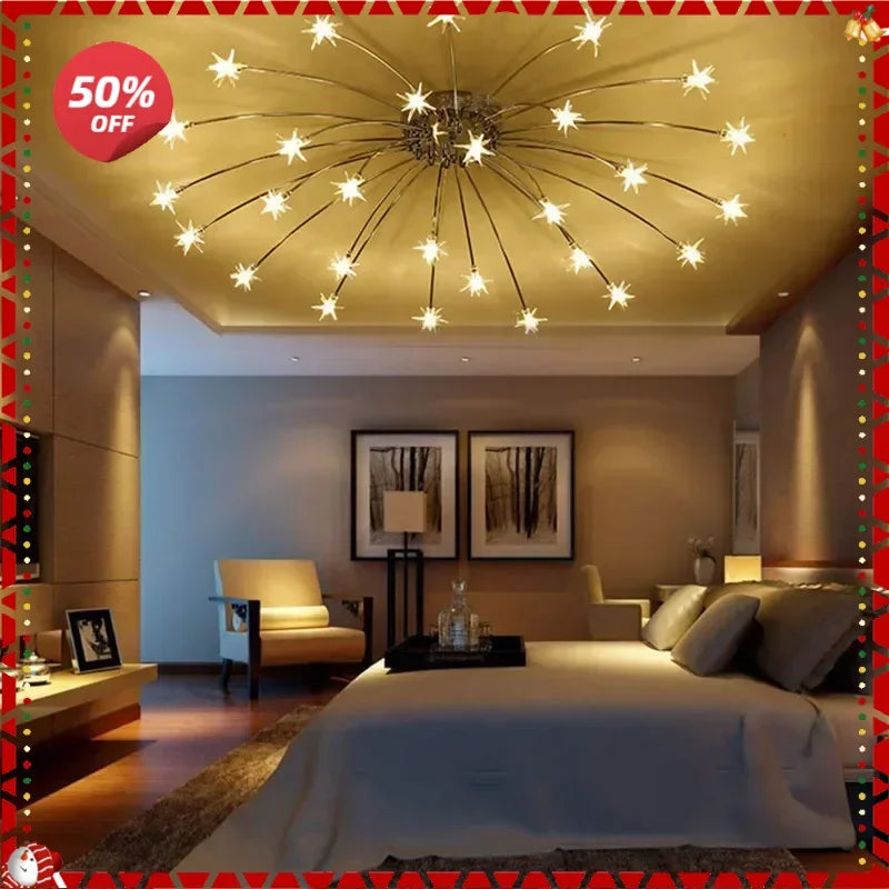 Afralia™ Chrome Metal LED Chandelier: Modern Nordic Design Light Fixture for Living Room, Bedroom, Kitchen