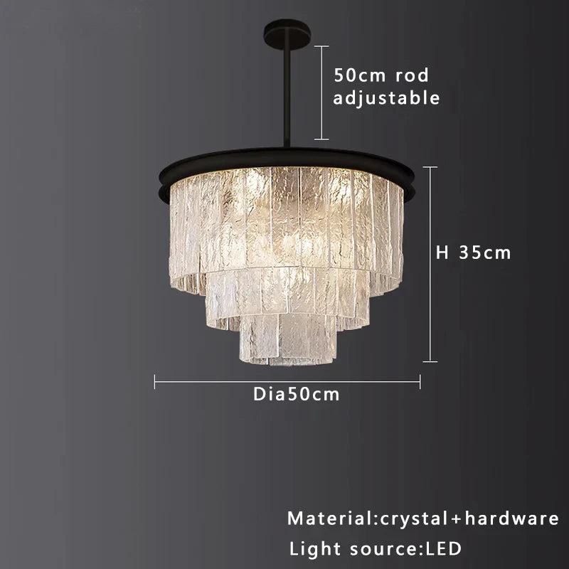 Afralia™ Crystal Glass Ceiling Chandelier | Vintage Luxury Dining Room Living Room Decoration