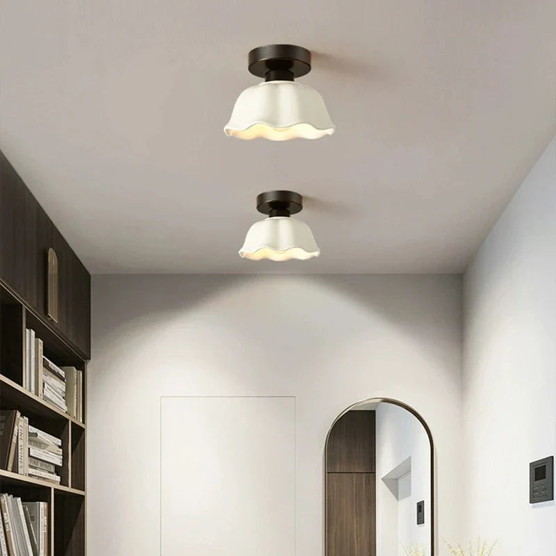 Afralia™ Ceramic Glass Chandelier: Modern LED Ceiling Light for Living Room Aisle