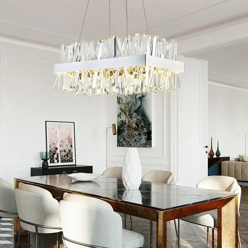 Afralia™ Modern Gold Round Crystal Chandelier Pendant Light for Home Decor
