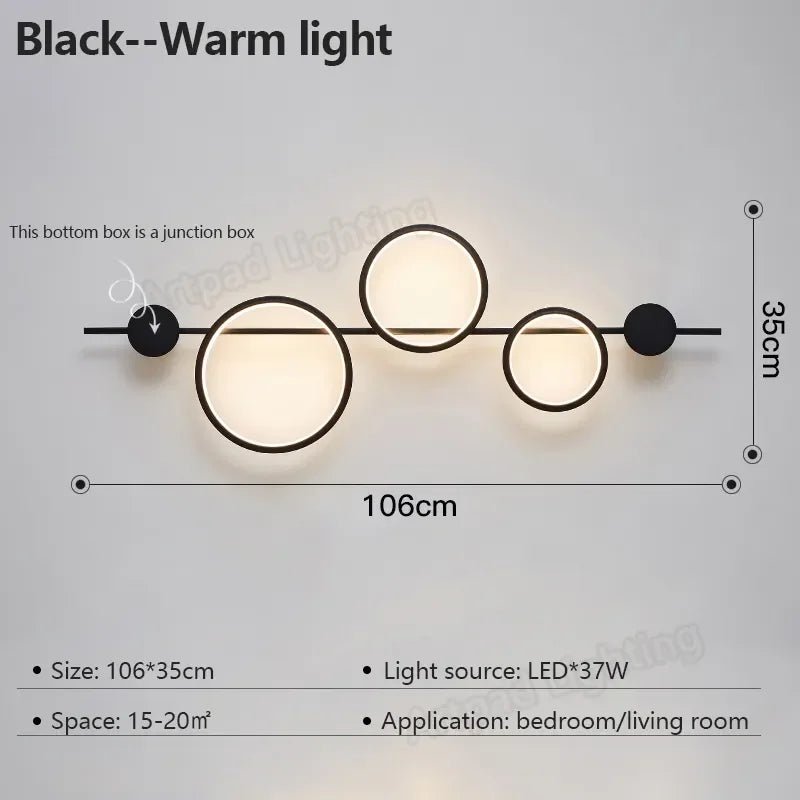 Afralia™ Minimalist Nordic Black LED Wall Sconce for Bedroom & Living Room