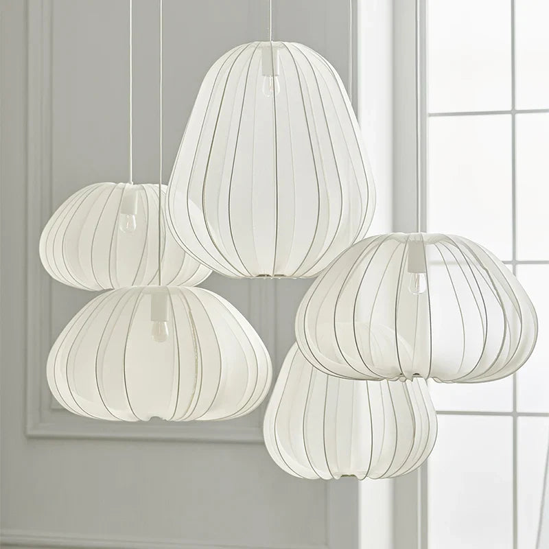 Afralia™ Fabric Wabi Sabi Chandelier: Nordic Minimalist Pendant Light for Dining Room, Bar, Bedroom & Loft
