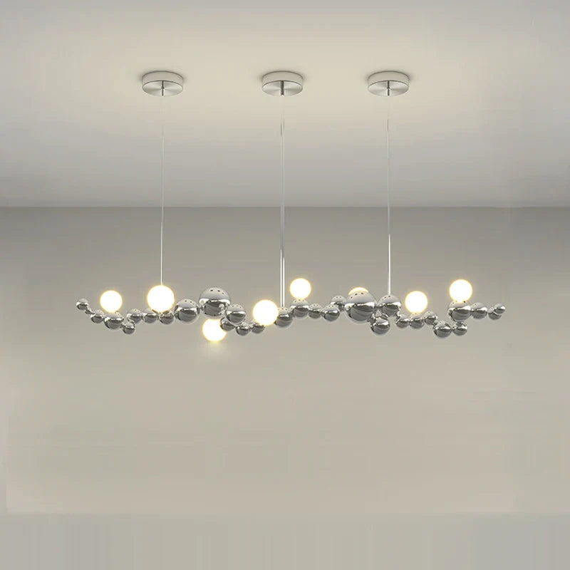 Afralia™ Silver Gold Molecule Stainless Steel LED Chandelier - 2022 Trend