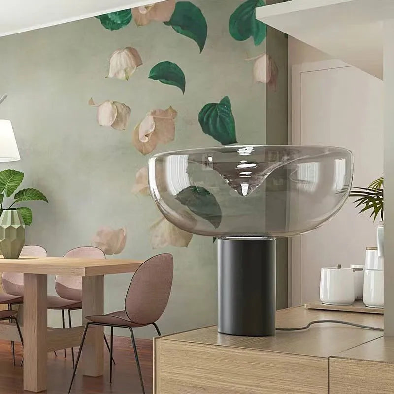 Afralia™ Aella Table Lamp: Elegant Clear Glass Luxury Art Desk Lamp for Office, Bedroom, and Foyer