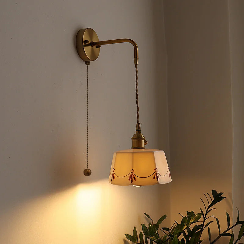 Afralia™ Ceramic Copper LED Wall Sconce Light, Modern Nordic Design for Living Room, Bedroom, Bathroom