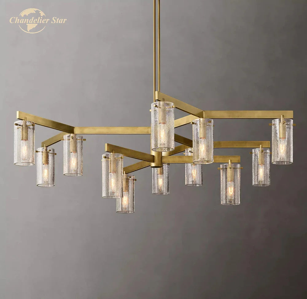 Afralia™ Charleroi Glass Pendant Chandelier - Modern LED Round Hanging Light for Living Dining Kitchen