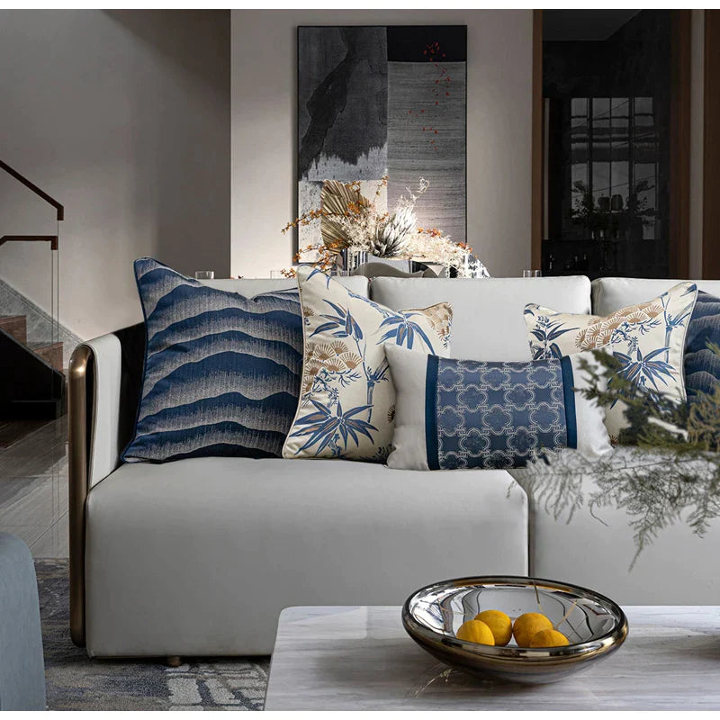 Afralia™ Chinoiserie Decor Throw Pillow Cover 45x45cm for Living Room Bedroom
