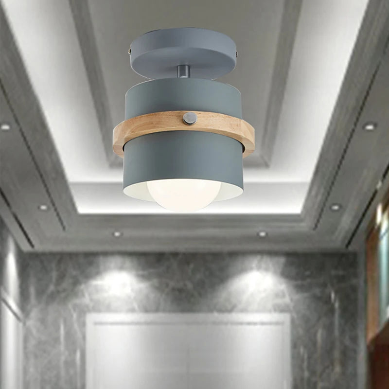 Afralia™ Nordic Wooden Ceiling Lamp for Aisle Living Dining Room Bedroom