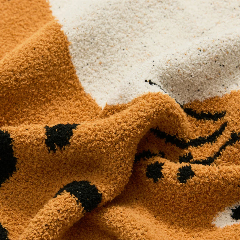 Afralia™ Kawaii Cat Jacquard Knitted Blanket