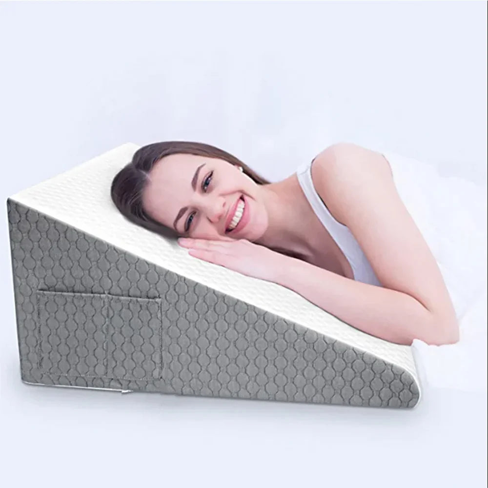 Afralia™ Memory Foam Wedge Pillow for Back, Leg, Knee Pain Relief with Removable Cover
