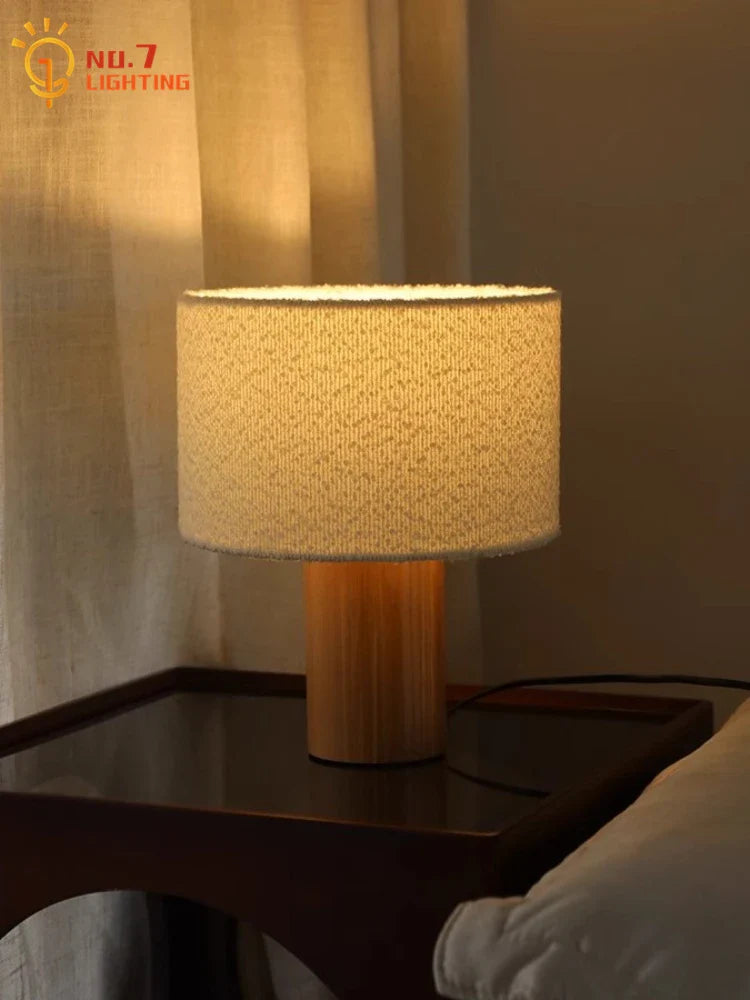 Afralia™ Solid Wood LED Table Lamp Modern Indoor Lighting for Living Room Bedroom