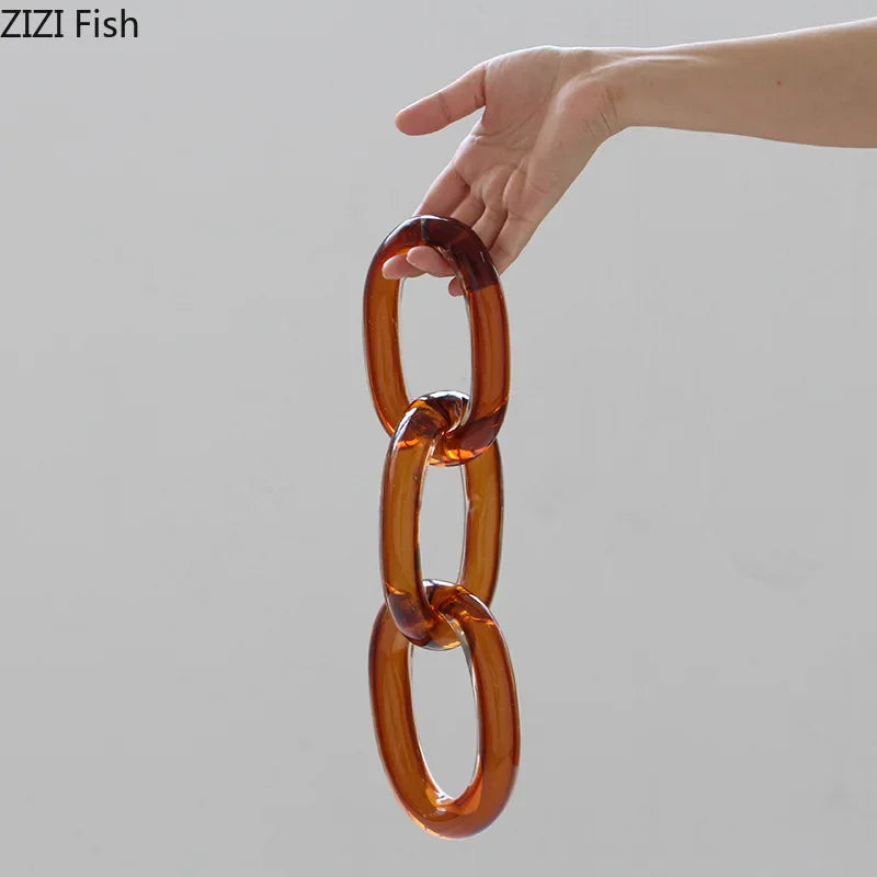 Afralia™ Twisted Knot Glass Chain Ornaments for Desk Decoration and Room Aesthetic