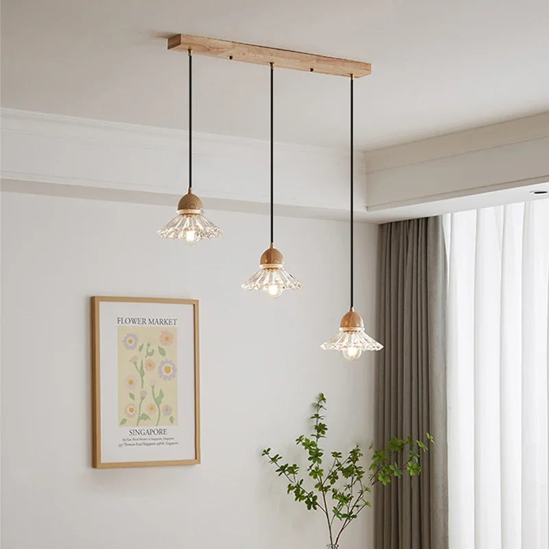 Afralia™ Wooden LED Pendant Lamp: Modern Japanese Nordic Chandelier for Home Decor