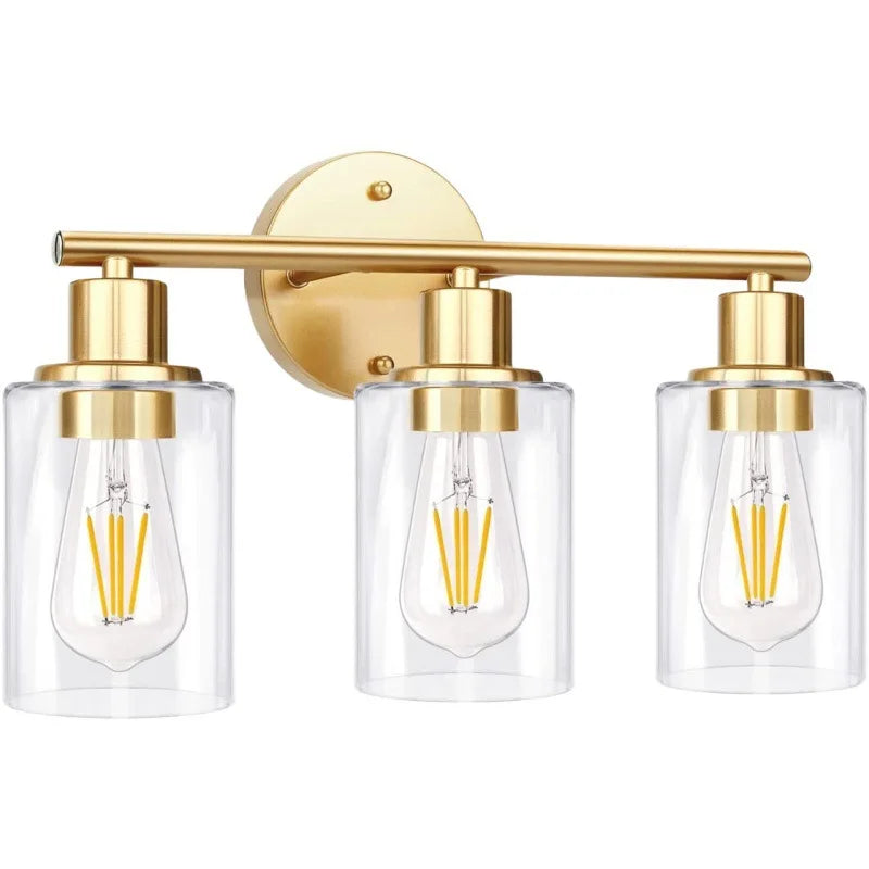 Afralia™ Retro 3-Head Glass Bathroom Wall Lamp