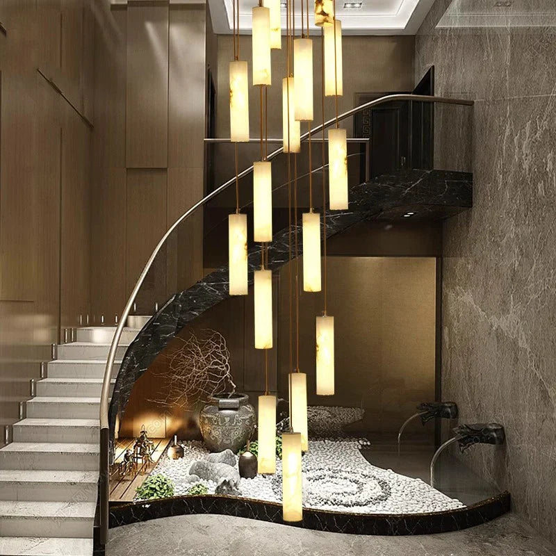 Afralia™ Stylish LED Pendant Chandeliers for Living Room Staircase Indoor Lighting