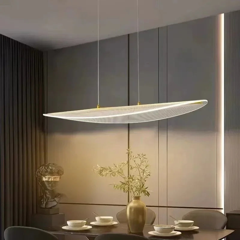 Afralia™ LED Chandelier: Nordic Long Curve Pendant Light for Home Office Dining Decor