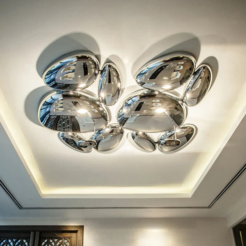 Afralia™ LED Cobblestone Ceiling Chandelier for Home Decor - Modern Living Room Bedroom Lighting