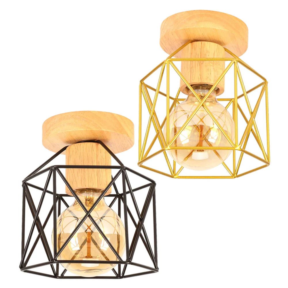Afralia™ Wrought Iron Industrial Ceiling Light Fixture Vintage Lighting for Corridor Kitchen Balcony