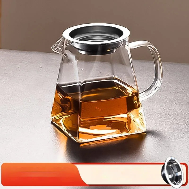 Afralia™ Glass Fair Cup, Kung Fu Tea Set, Heat Resistant Borosilicate Teapot Dispenser