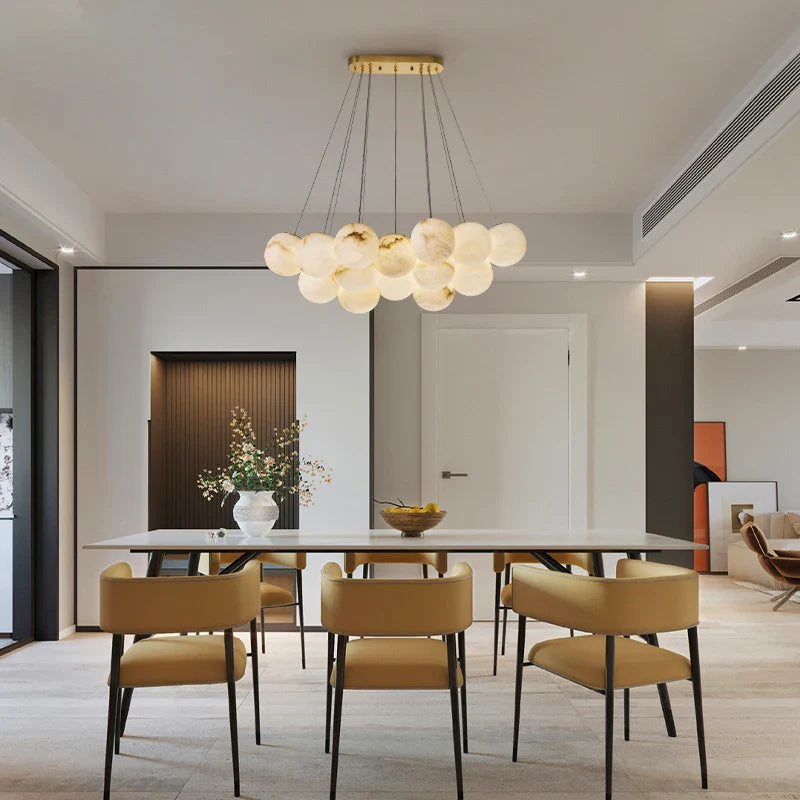 Afralia™ LED Marble Balls Chandelier for Dinning Room