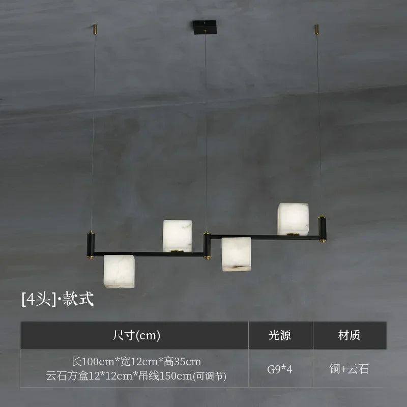 Afralia™ Marble Copper Chandelier for Bedroom Living Room Restaurant Atmospheric