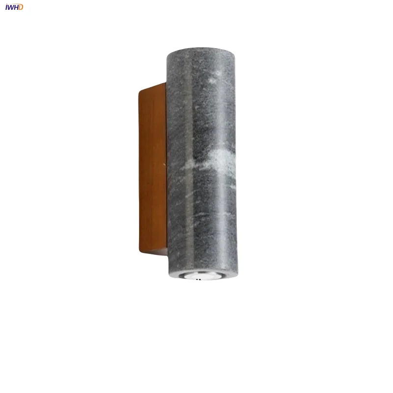 Afralia™ Nordic LED Wall Sconce Marble Wood Canopy Vanity Light